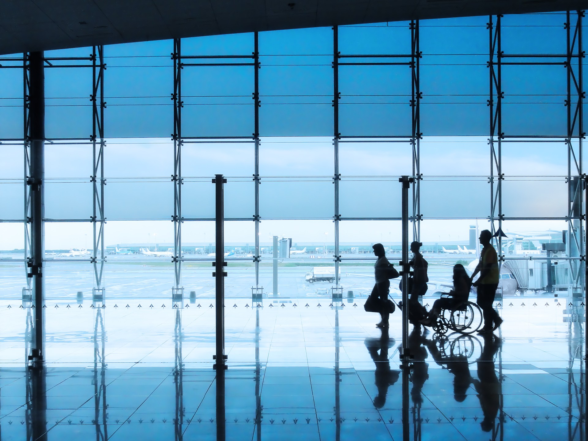 Passengers in the interior of airport